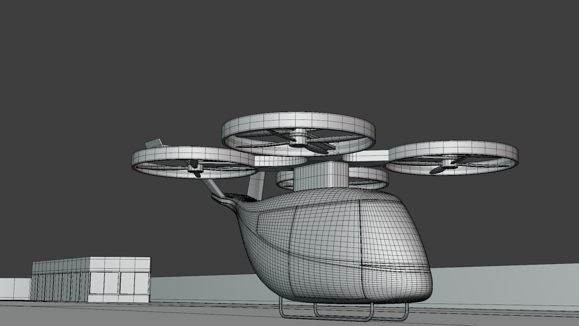 Futuristic droneport II 3D model_3