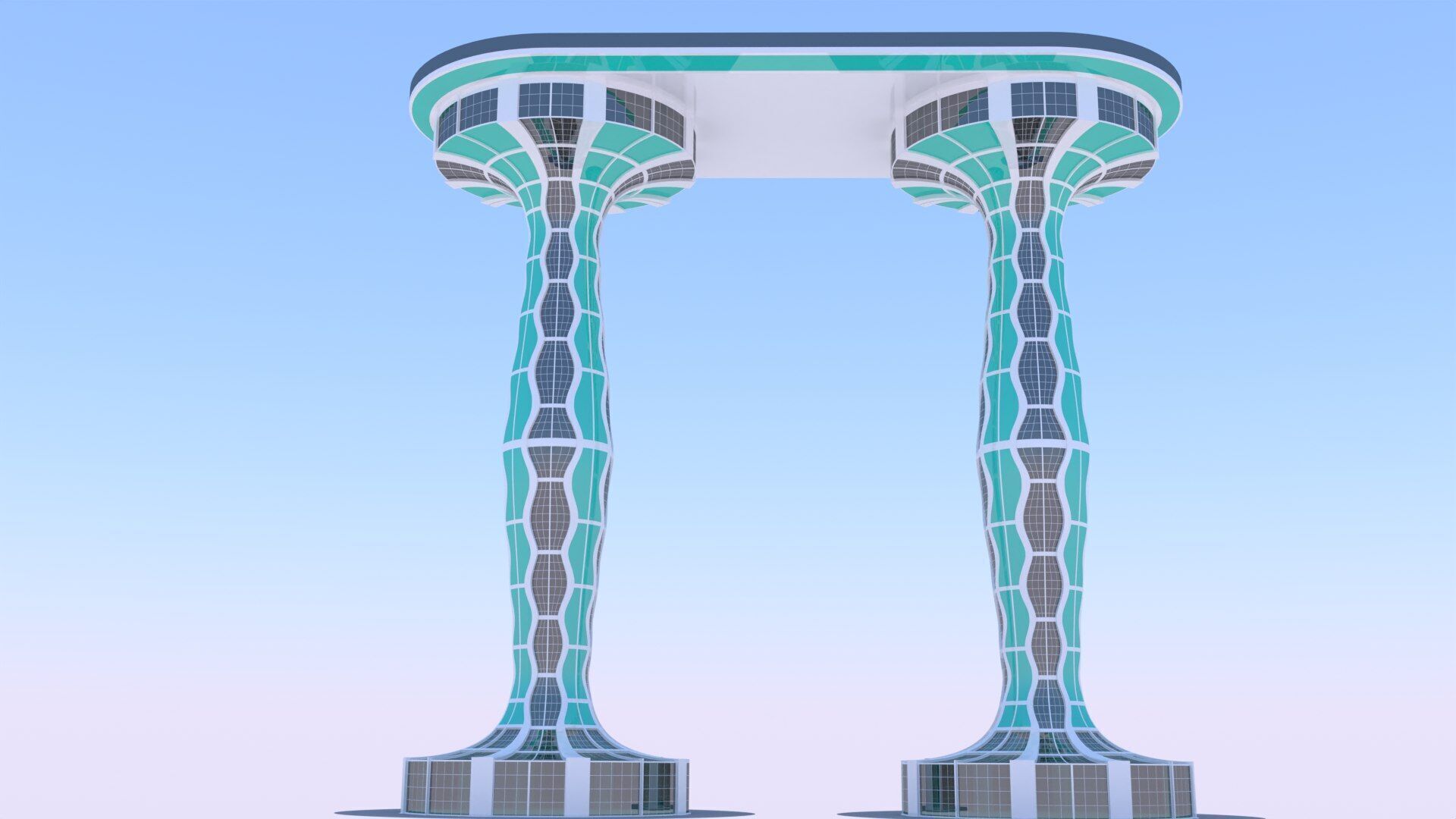 Futuristic droneport II 3D model_8