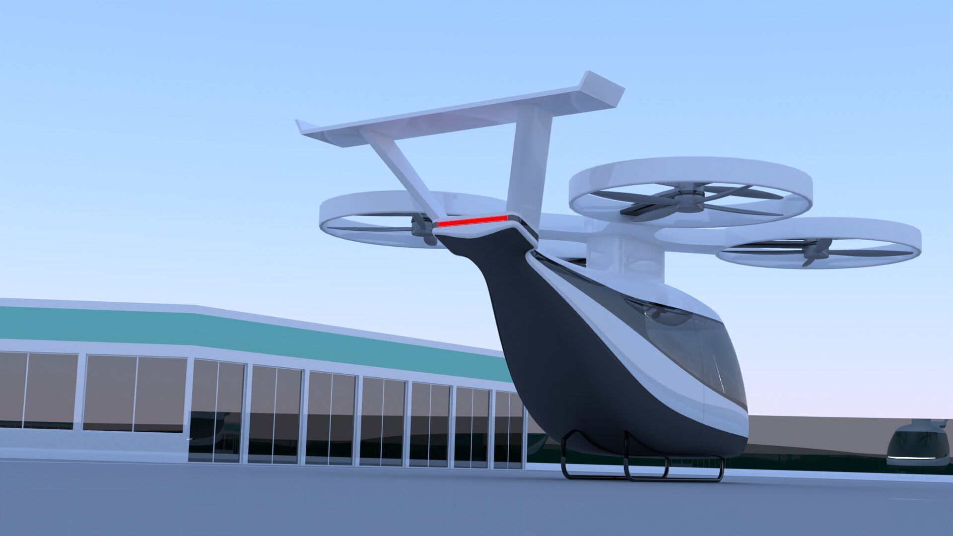 Futuristic droneport II 3D model_6