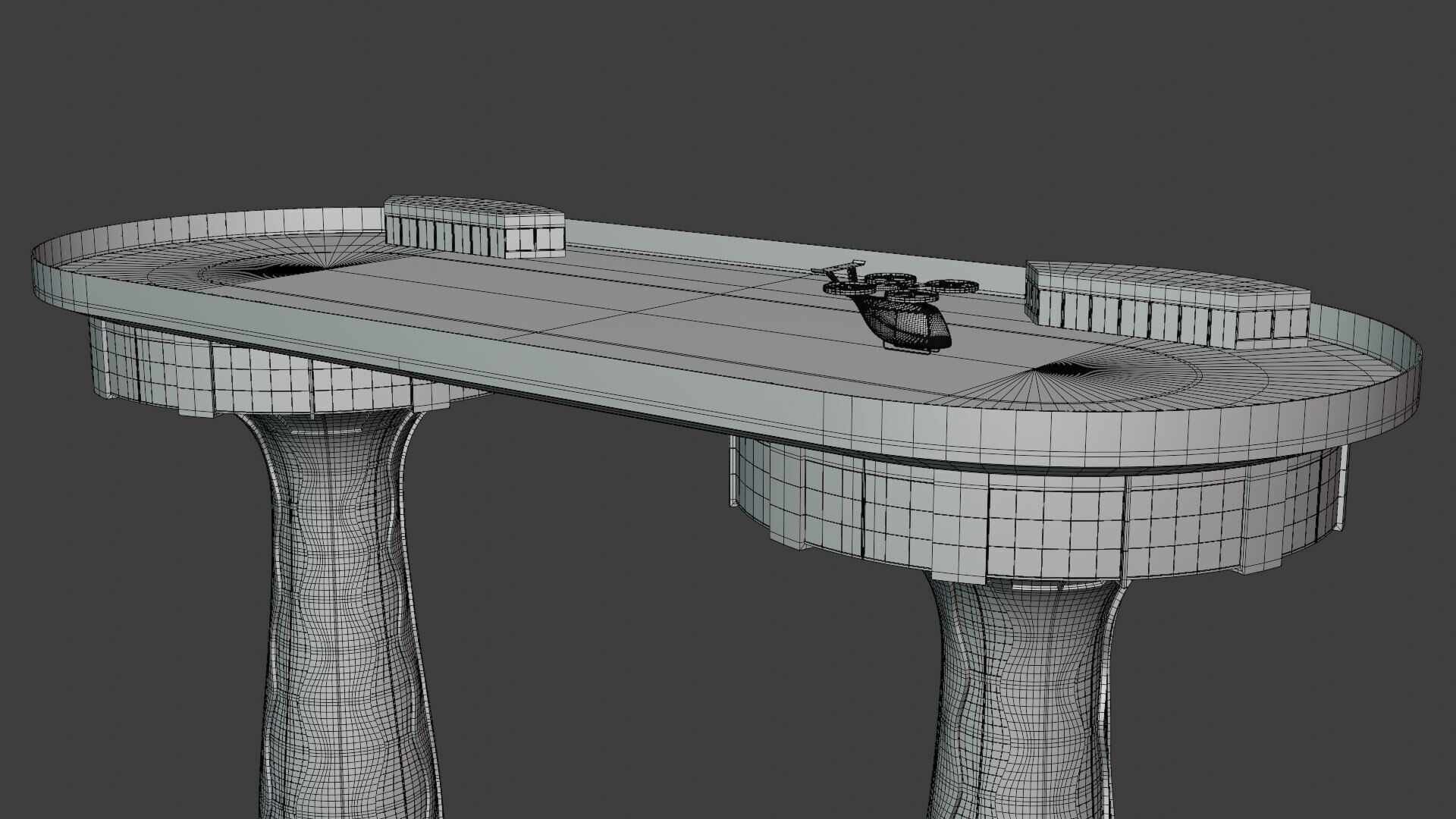 Futuristic droneport II 3D model_1