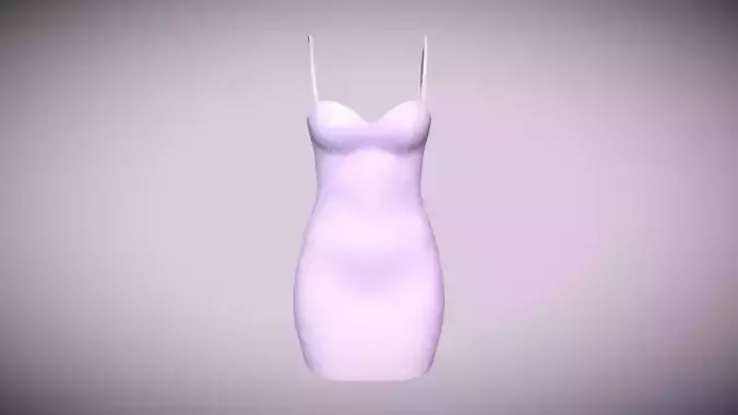 Women Party Dress In Low Poly