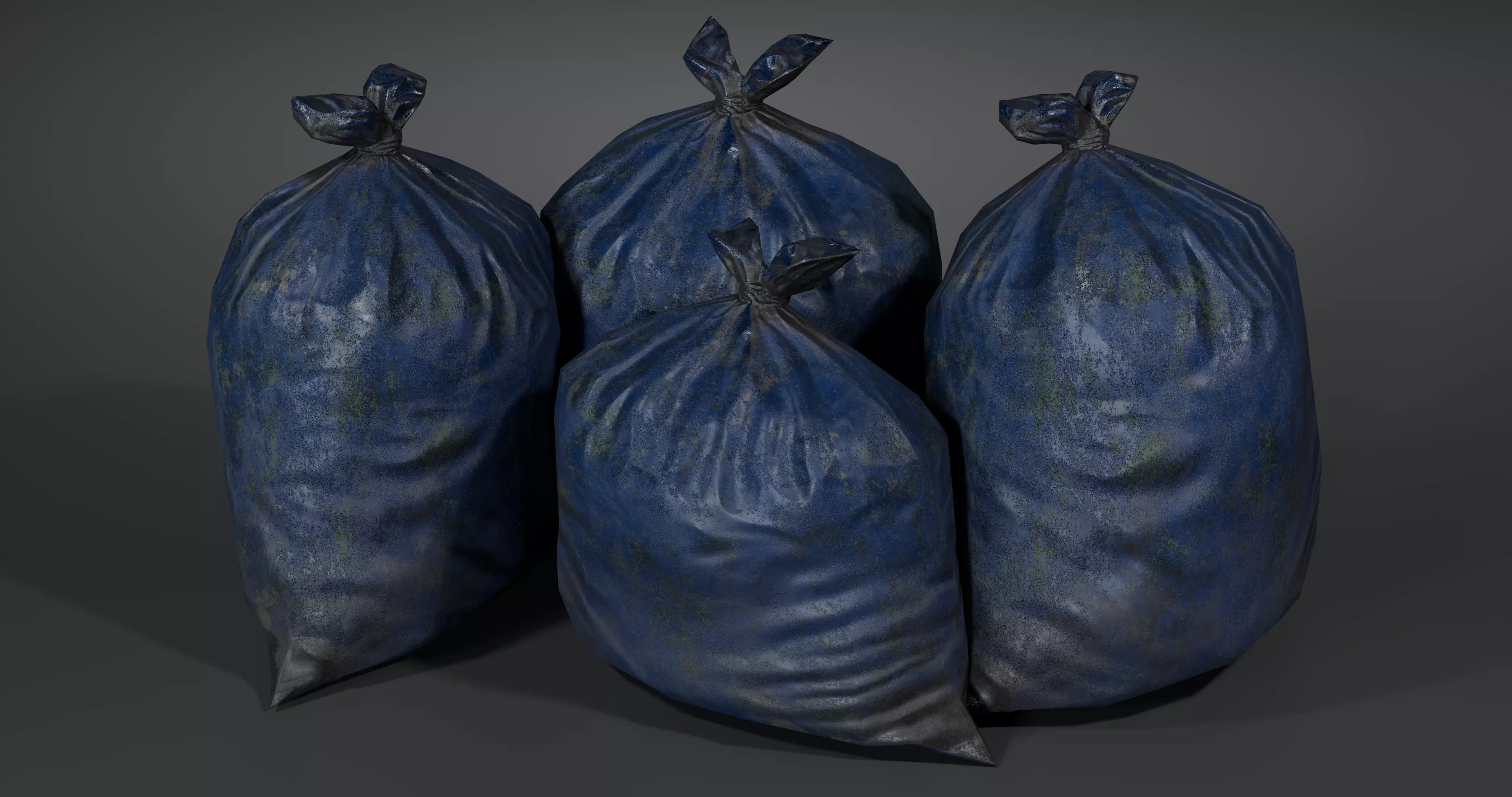 Trash Bag - With LODS - Low Poly-Fresh-Used-Dirty  Low-poly 3D model_8