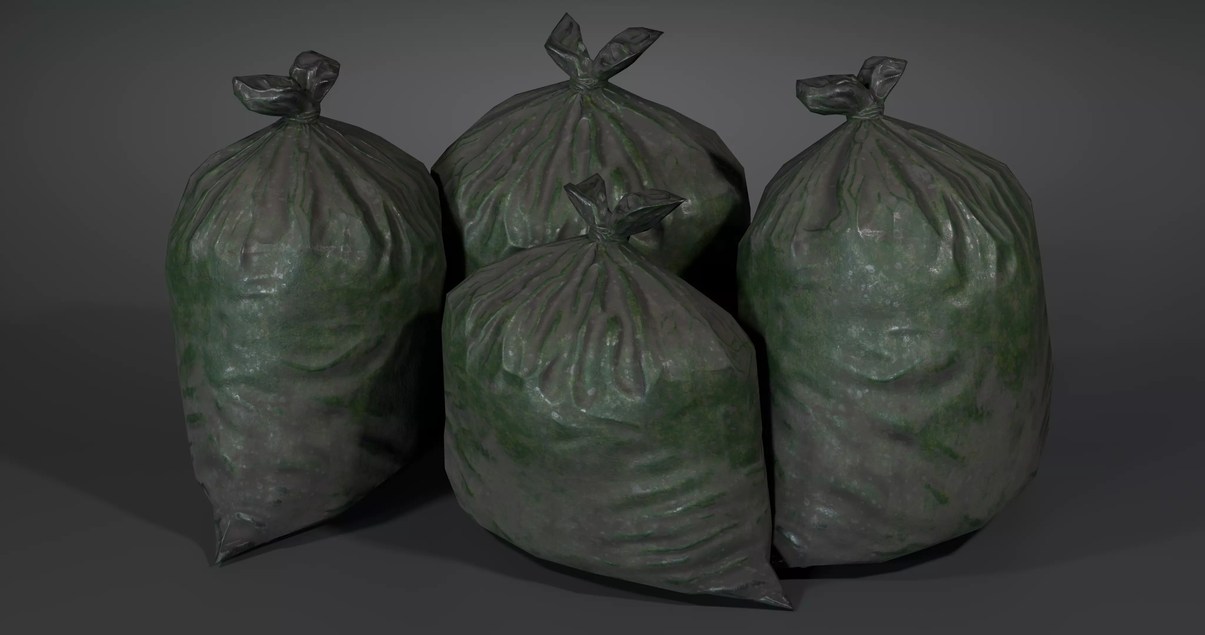 Trash Bag - With LODS - Low Poly-Fresh-Used-Dirty  Low-poly 3D model_3