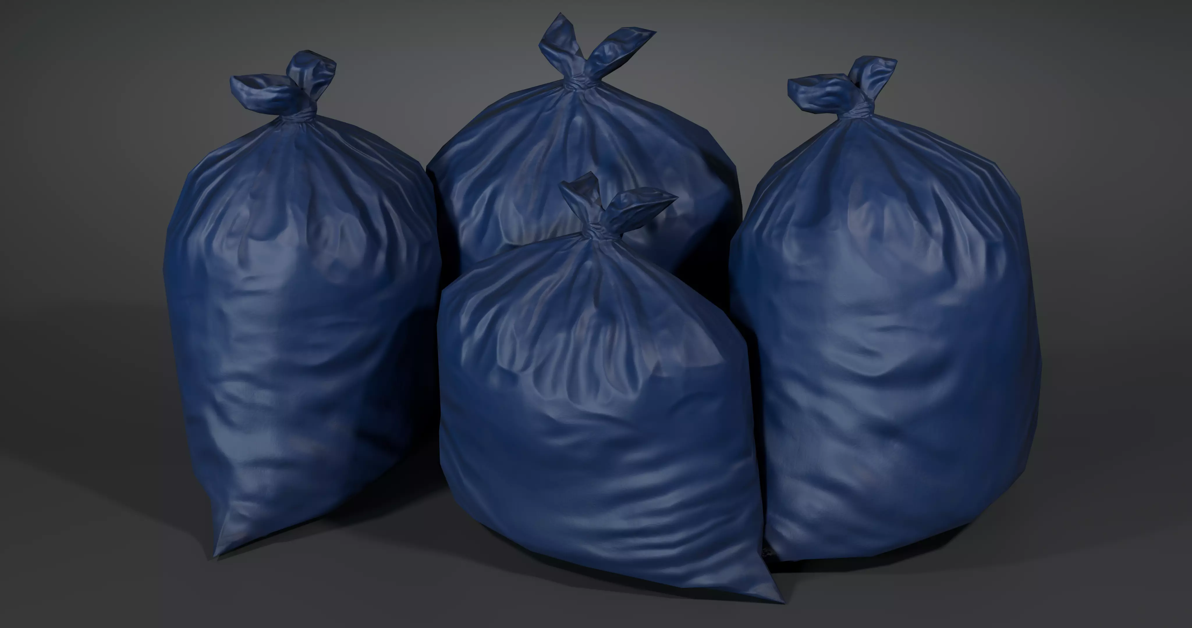 Trash Bag - With LODS - Low Poly-Fresh-Used-Dirty  Low-poly 3D model_7