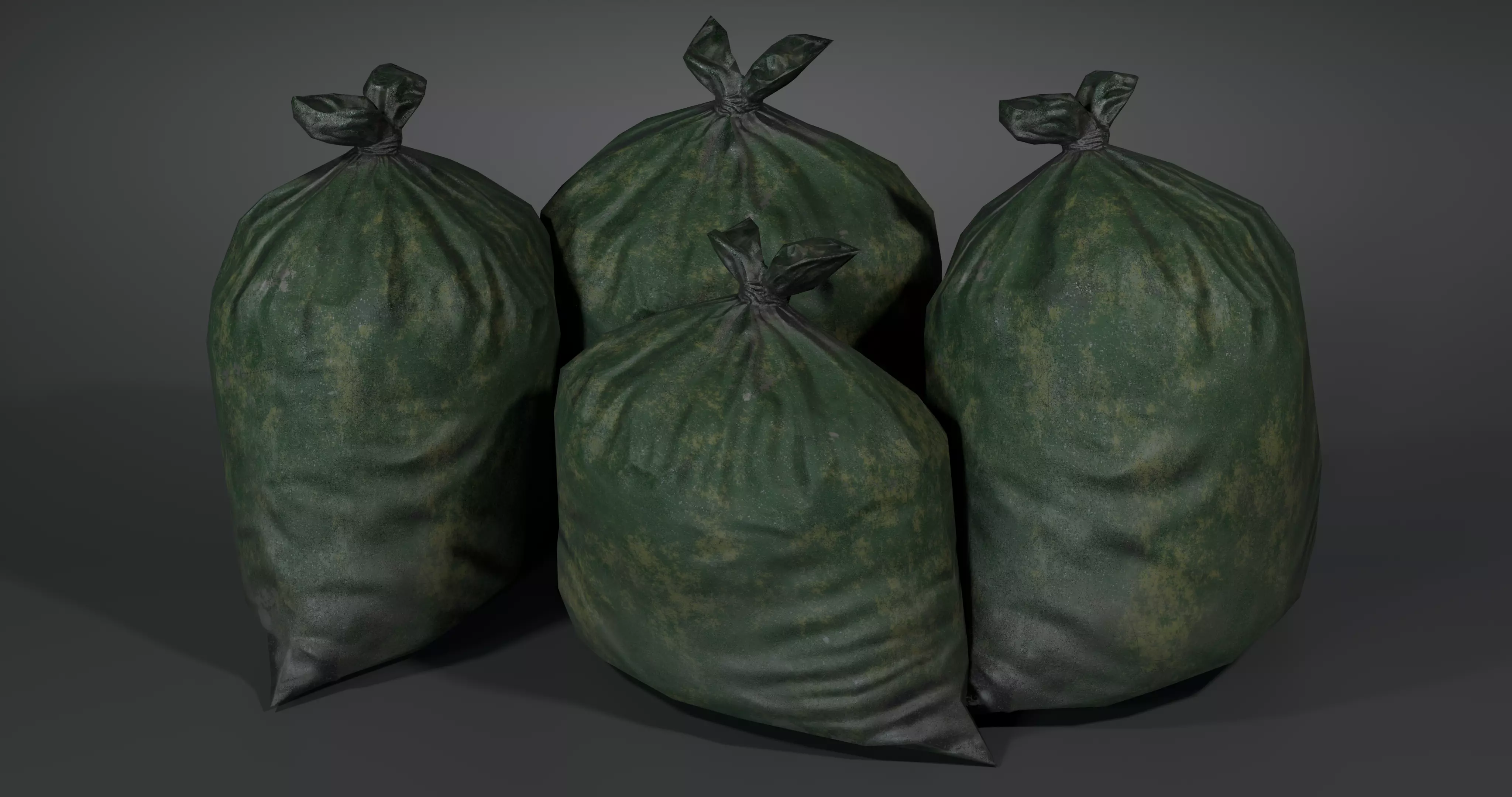 Trash Bag - With LODS - Low Poly-Fresh-Used-Dirty  Low-poly 3D model_11