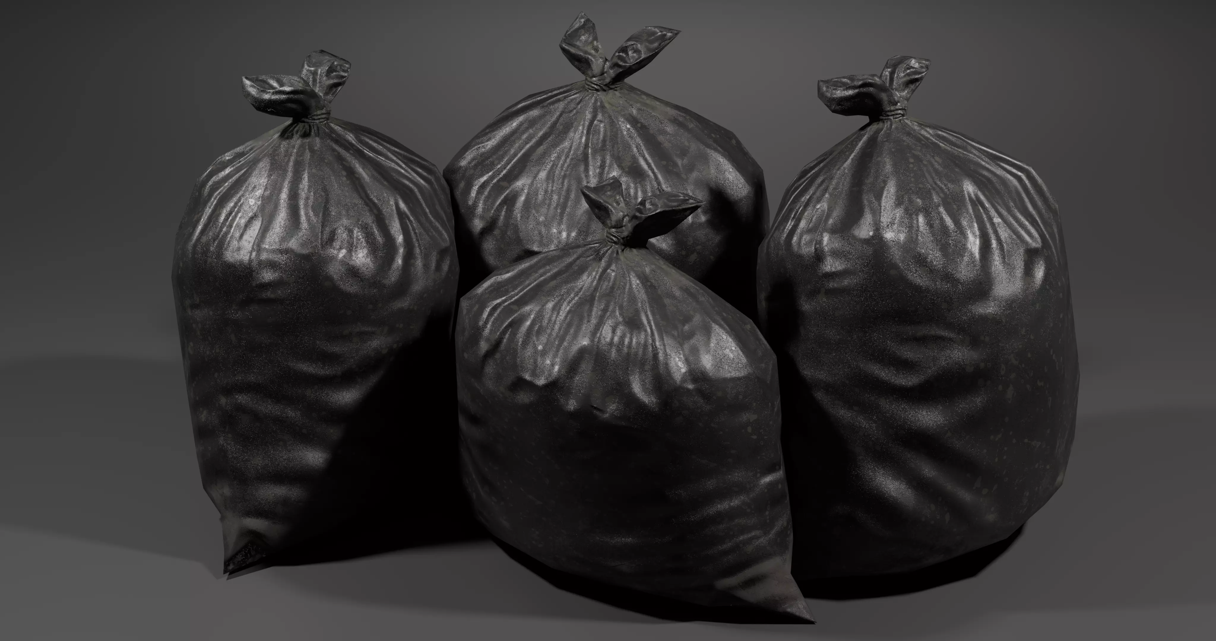 Trash Bag - With LODS - Low Poly-Fresh-Used-Dirty  Low-poly 3D model_4
