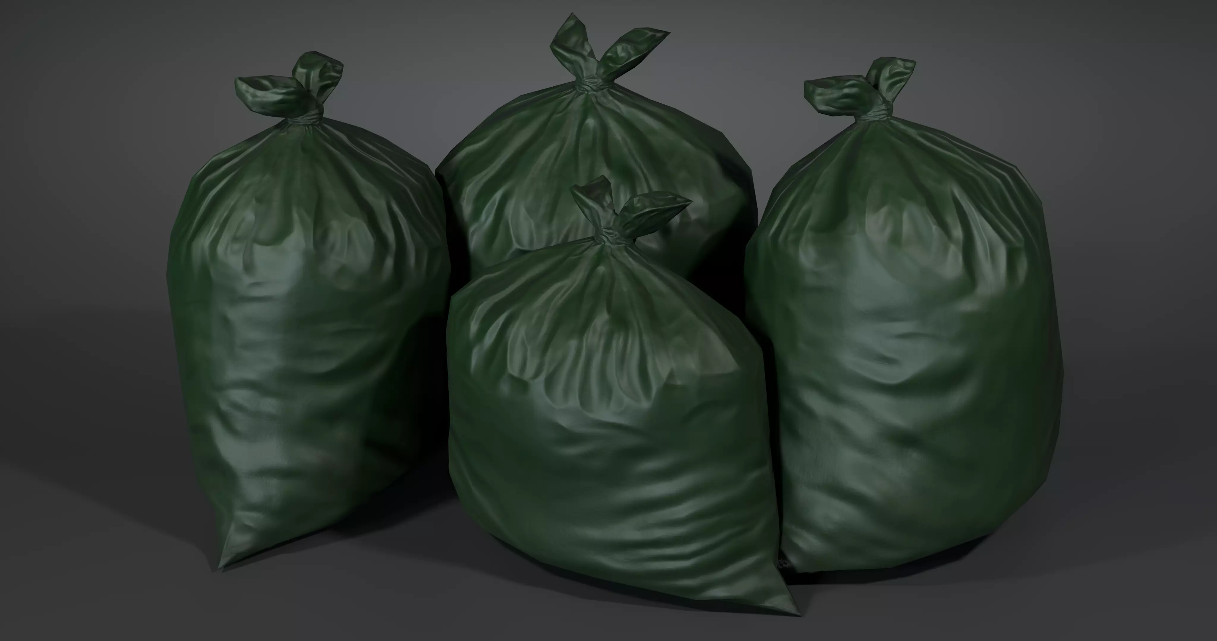 Trash Bag - With LODS - Low Poly-Fresh-Used-Dirty  Low-poly 3D model_10