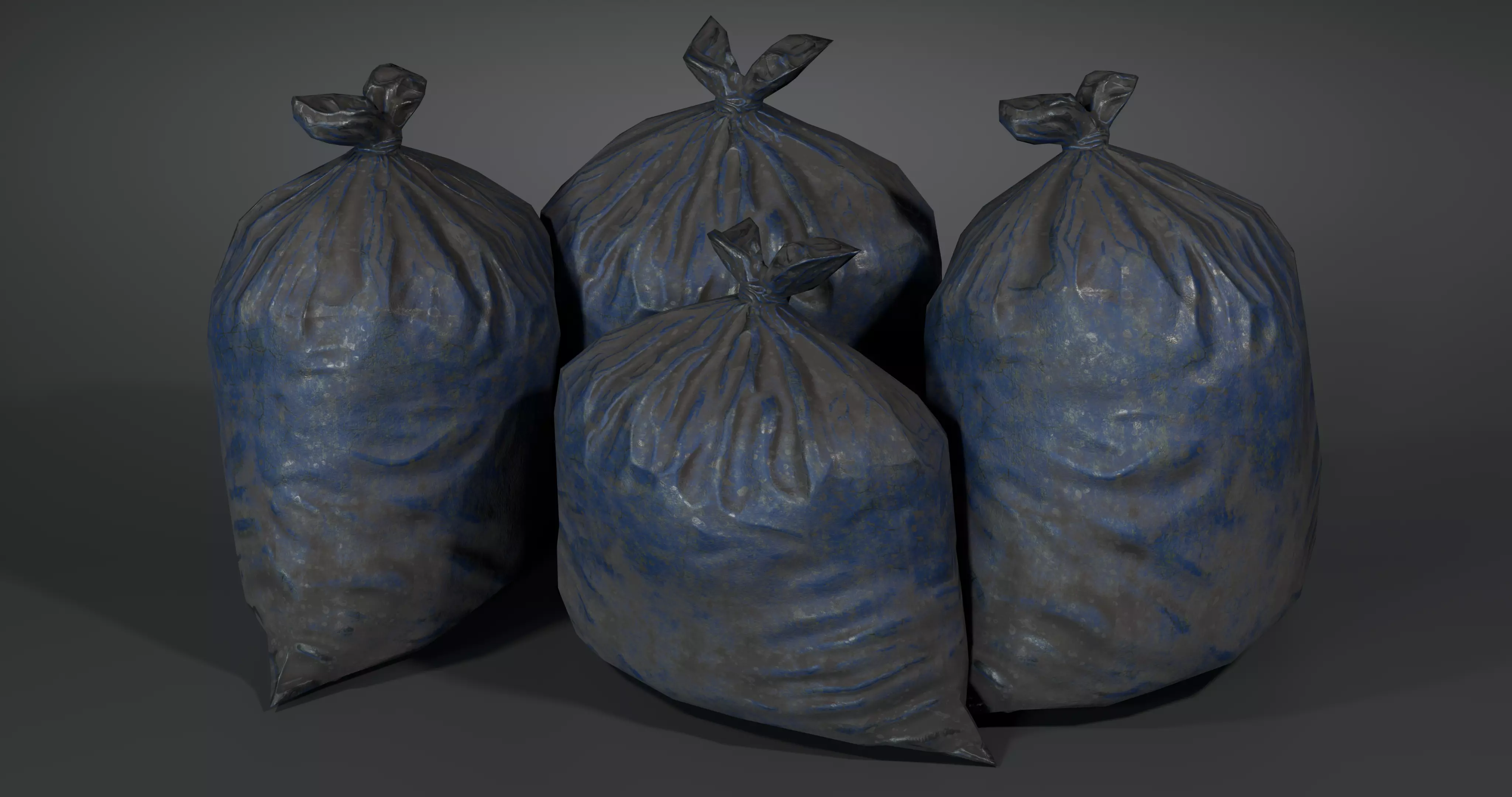 Trash Bag - With LODS - Low Poly-Fresh-Used-Dirty  Low-poly 3D model_9