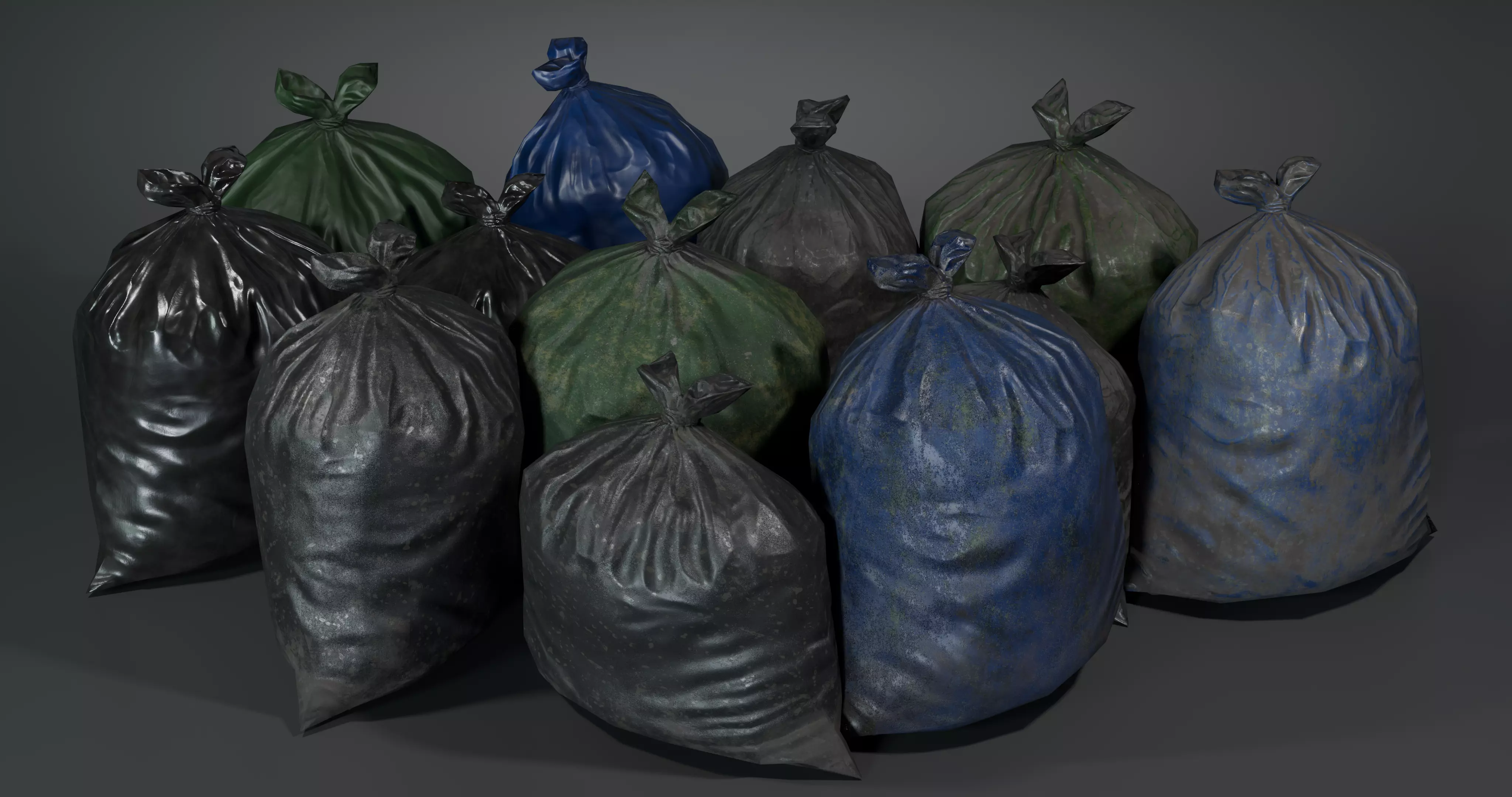 Trash Bag - With LODS - Low Poly-Fresh-Used-Dirty  Low-poly 3D model_0