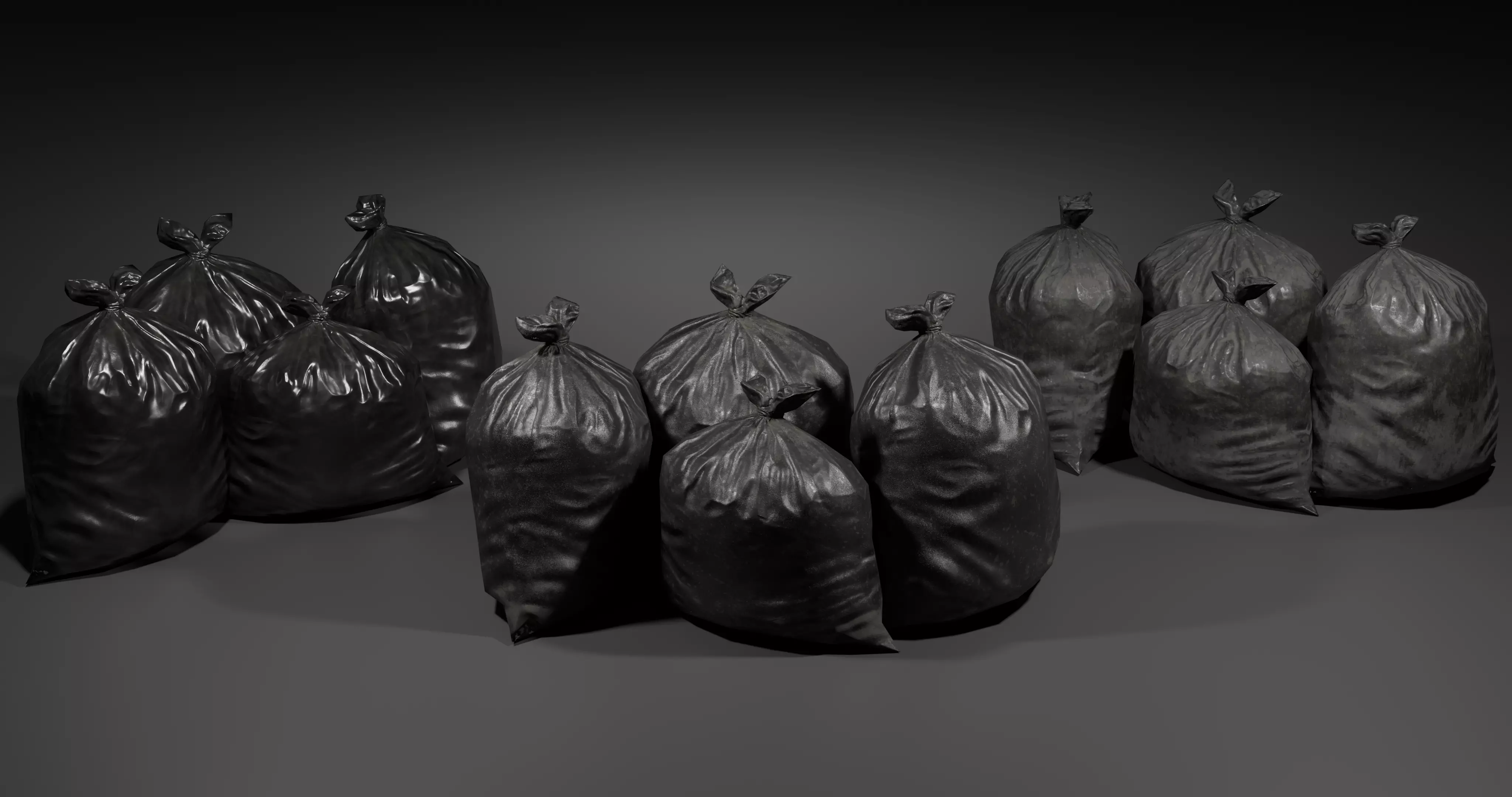 Trash Bag - With LODS - Low Poly-Fresh-Used-Dirty  Low-poly 3D model_1
