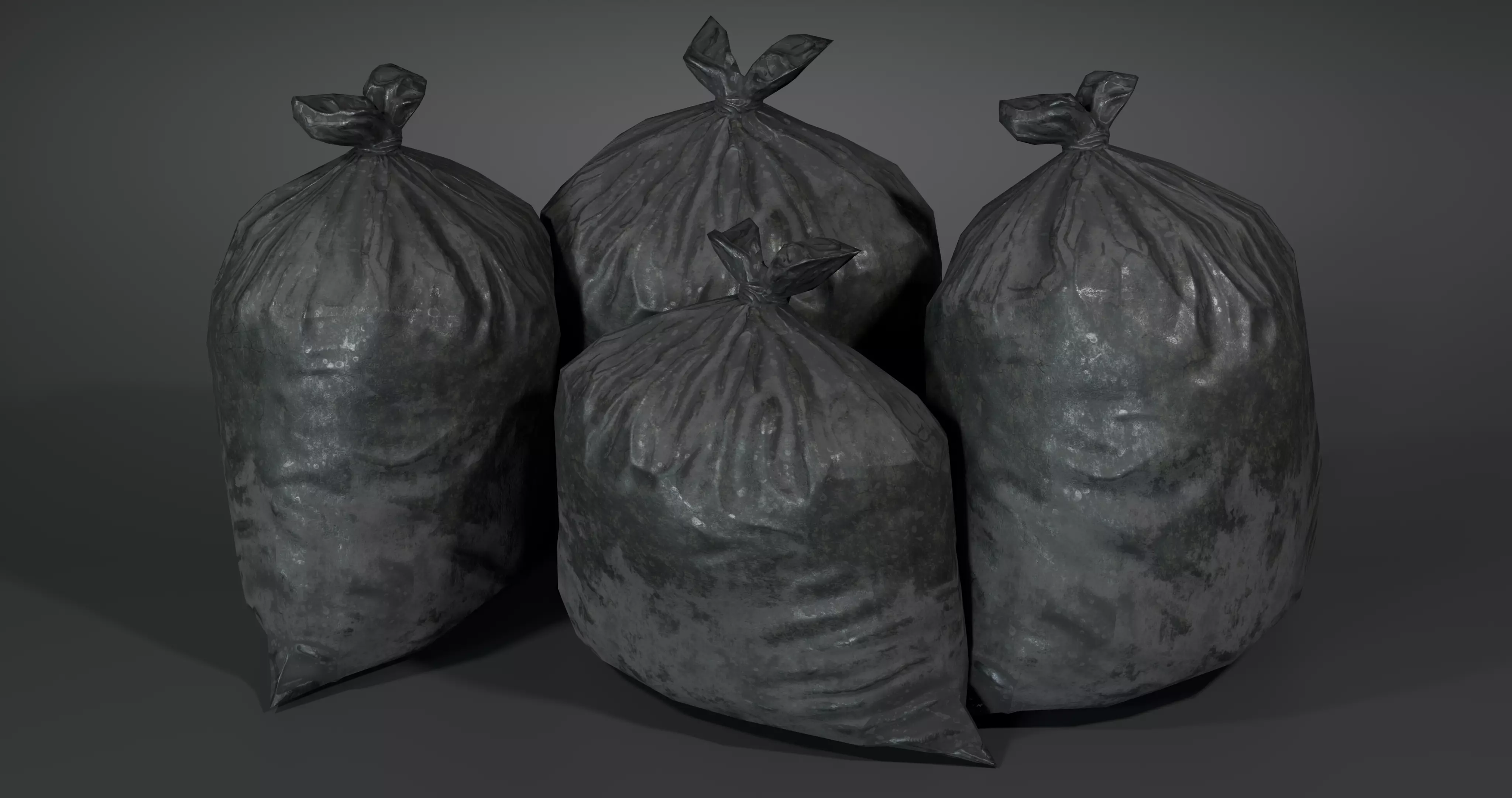 Trash Bag - With LODS - Low Poly-Fresh-Used-Dirty  Low-poly 3D model_6