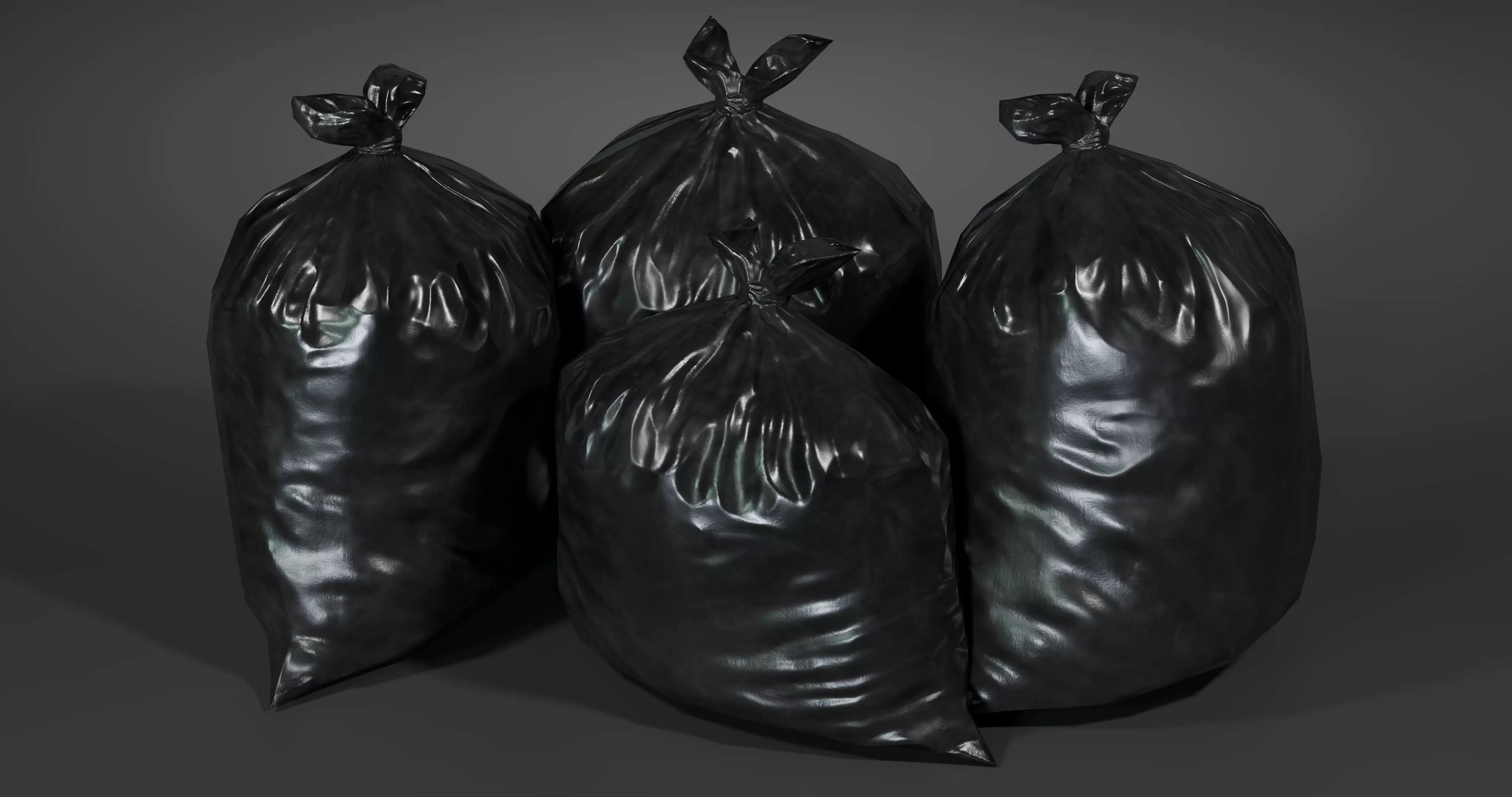 Trash Bag - With LODS - Low Poly-Fresh-Used-Dirty  Low-poly 3D model_5