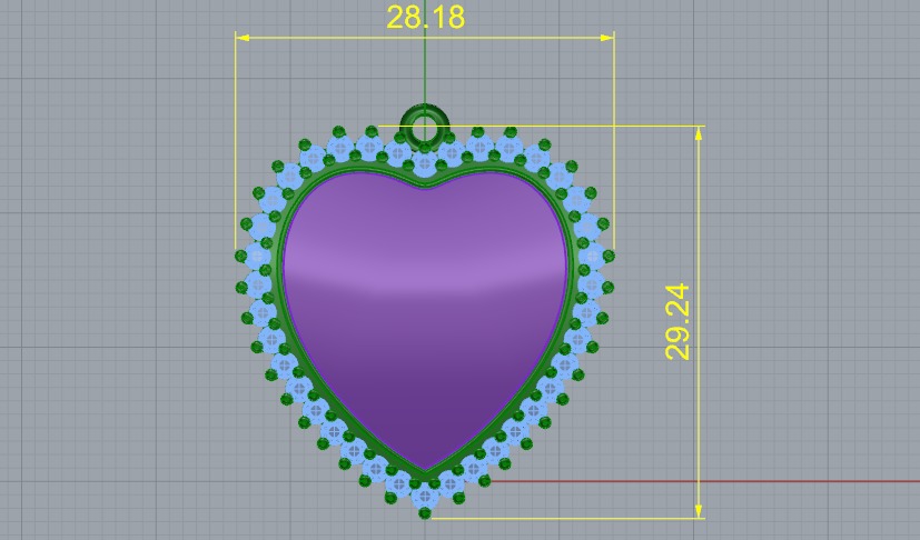 Heart pendant Model 7310 3D print model_5