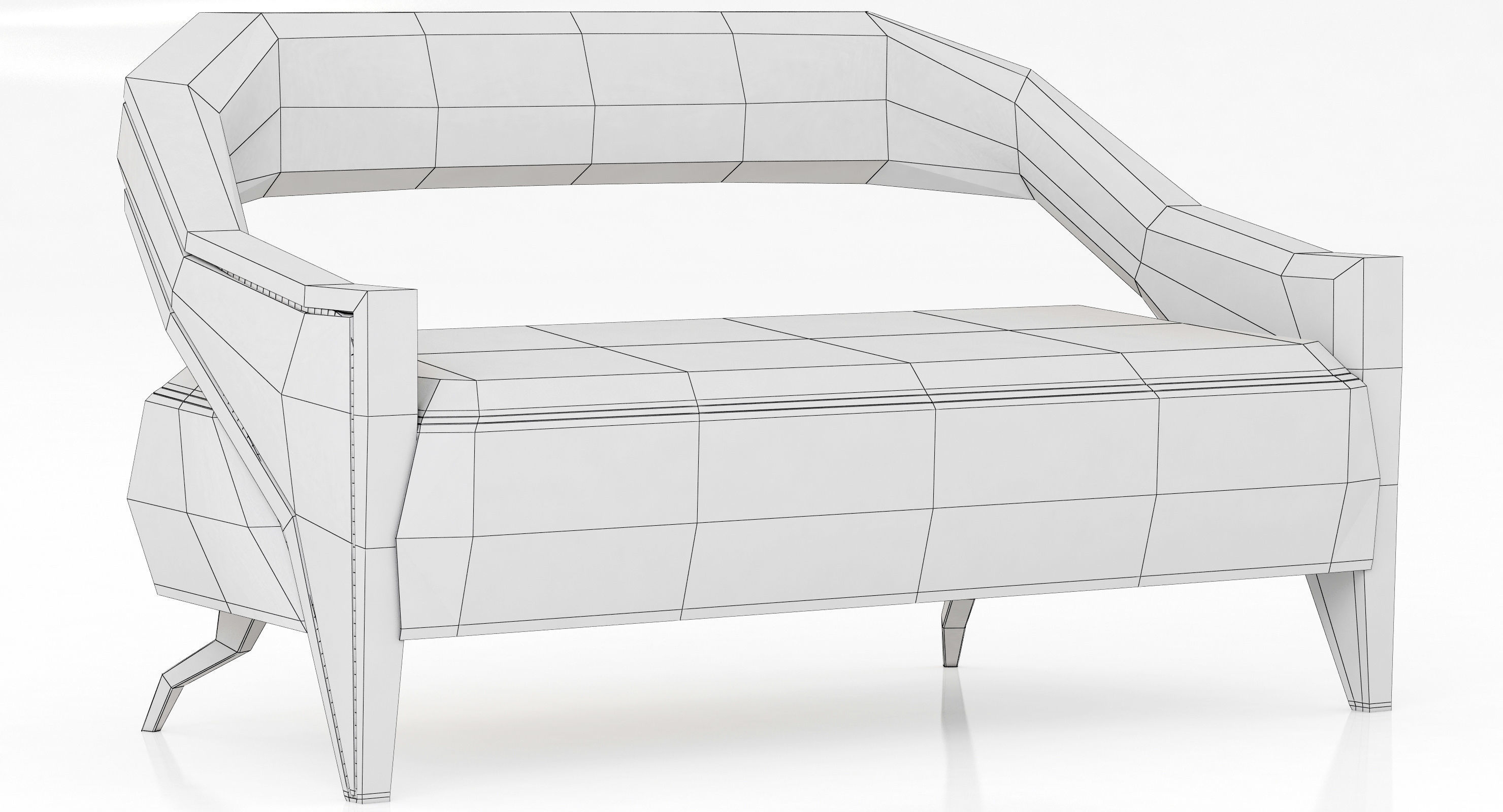 Brabbu Collection sofa with gold legs 3D model_116