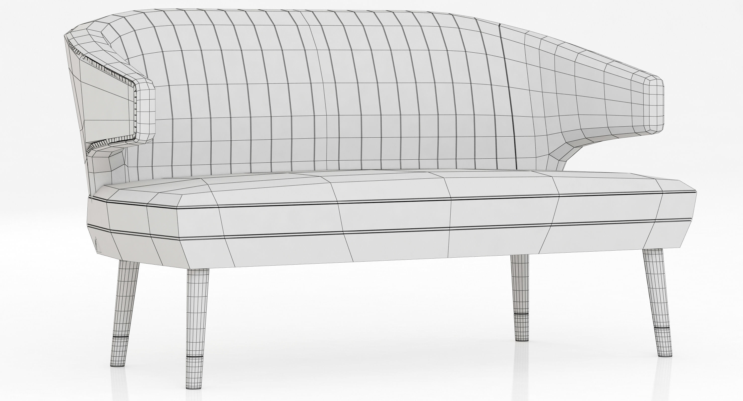 Brabbu Collection sofa with gold legs 3D model_42