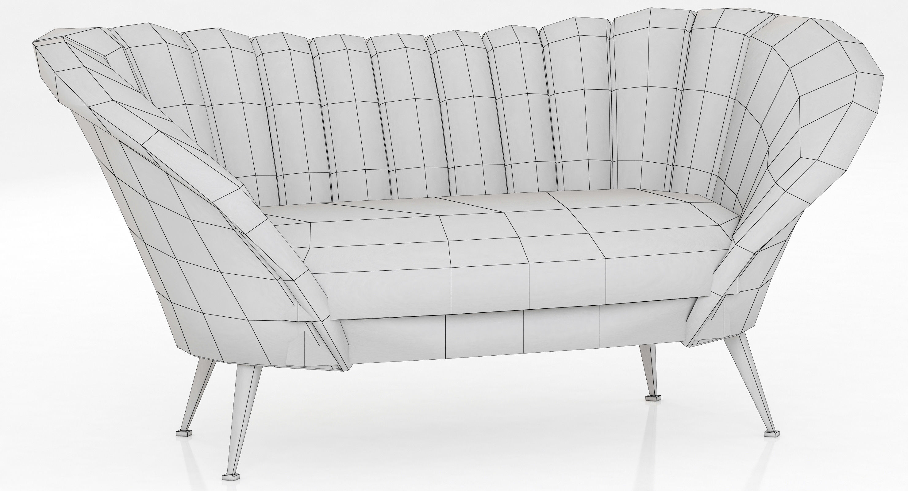 Brabbu Collection sofa with gold legs 3D model_2