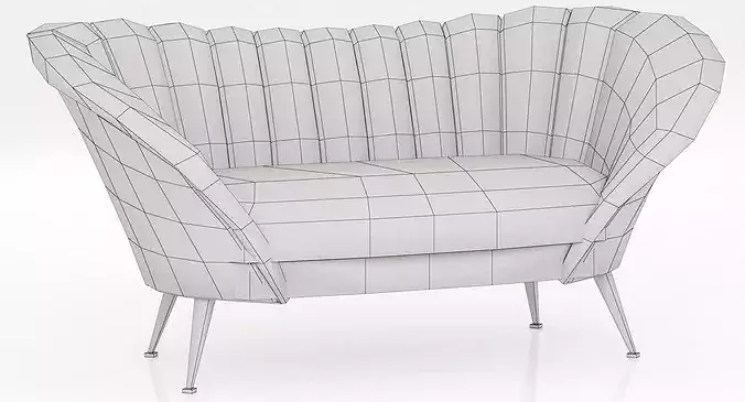 Brabbu Collection sofa with gold legs 3D model 3
