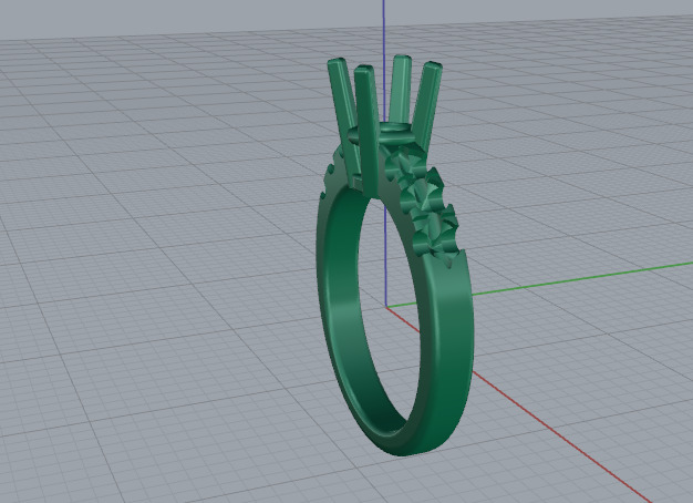 Solitaire ring Model 7302 3D print model_3