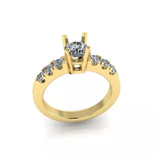 Solitaire ring Model 7302 3D print model_0