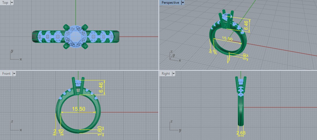 Solitaire ring Model 7302 3D print model_5