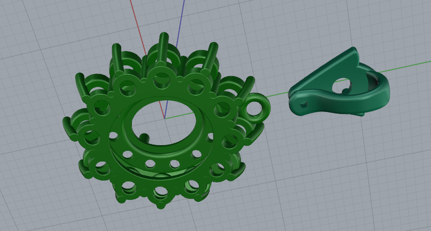 Pendant oval Model 7286 3D print model_4