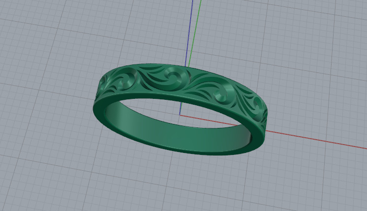 Ring with patterns Model 7279 3D print model_2