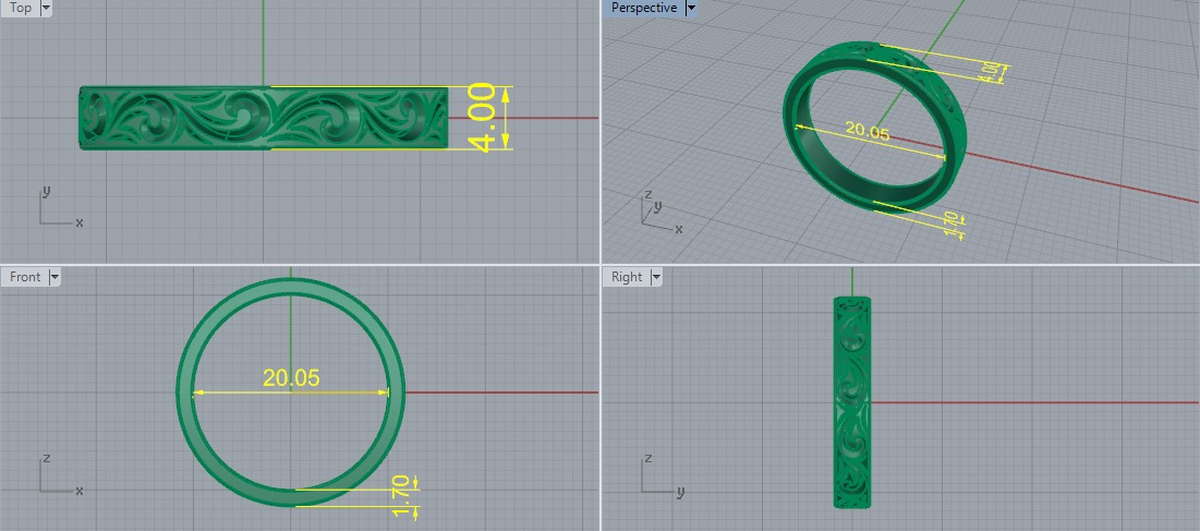 Ring with patterns Model 7279 3D print model_6