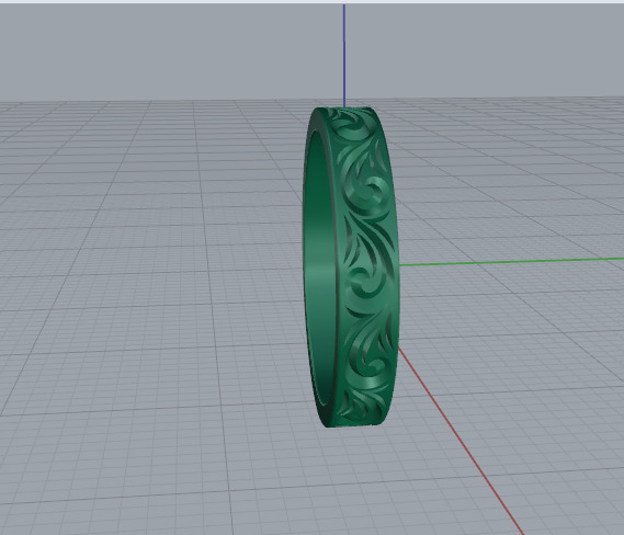 Ring with patterns Model 7279 3D print model_3