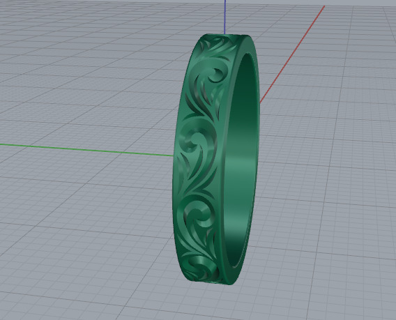Ring with patterns Model 7279 3D print model_5