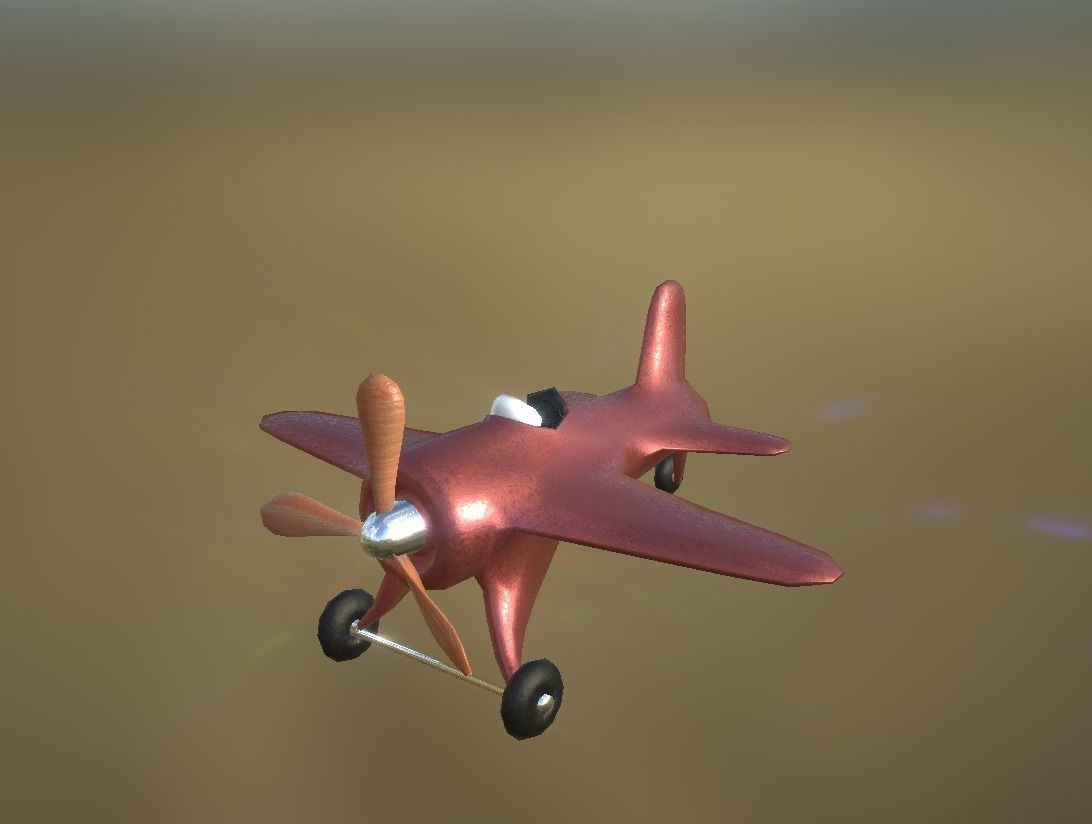 Toy Plane Low-Poly 8 colours Low-poly 3D model_2