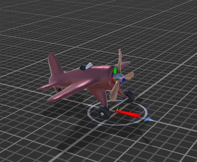 Toy Plane Low-Poly 8 colours Low-poly 3D model_3