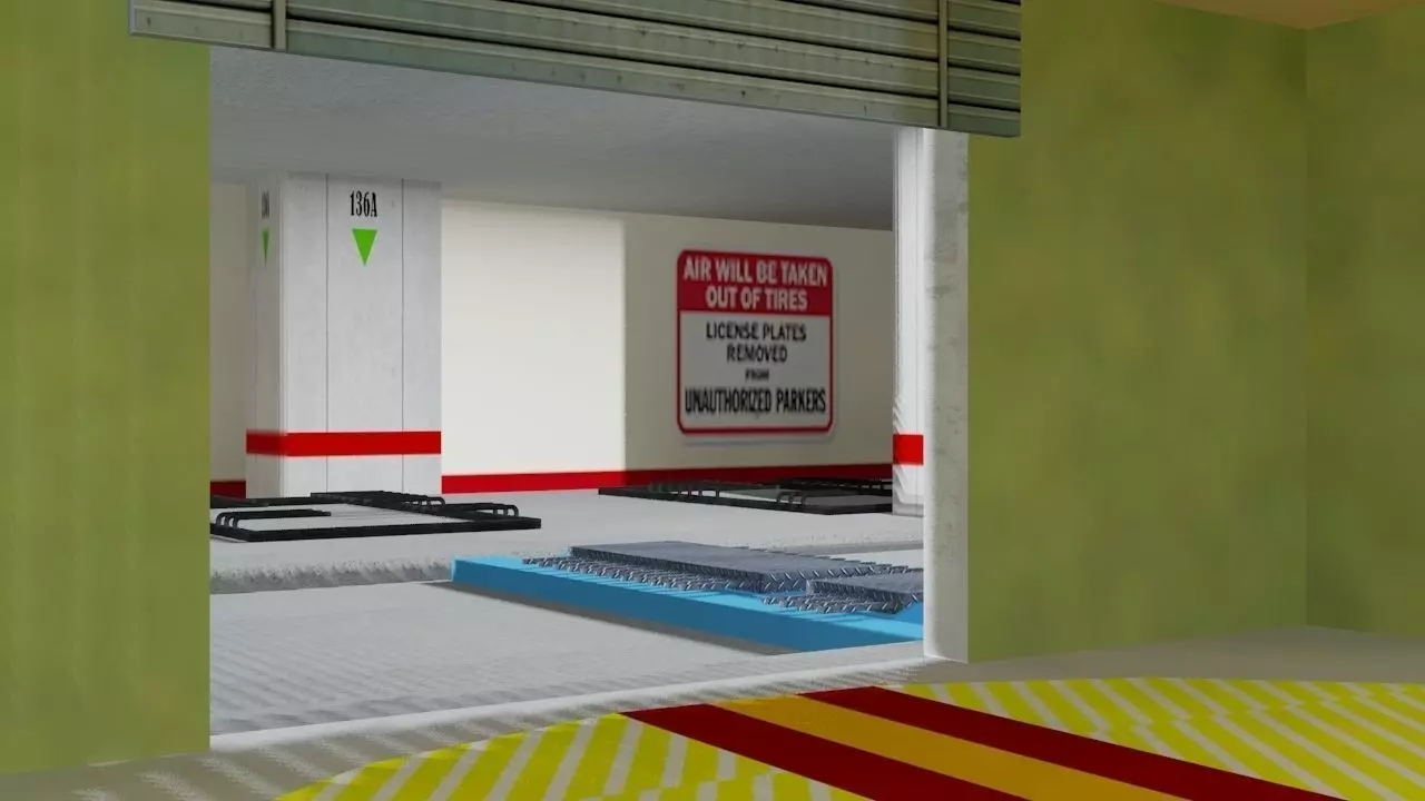 Automated Parking Garage Low-poly 3D model_0