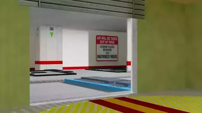 Automated Parking Garage Low-poly 3D model