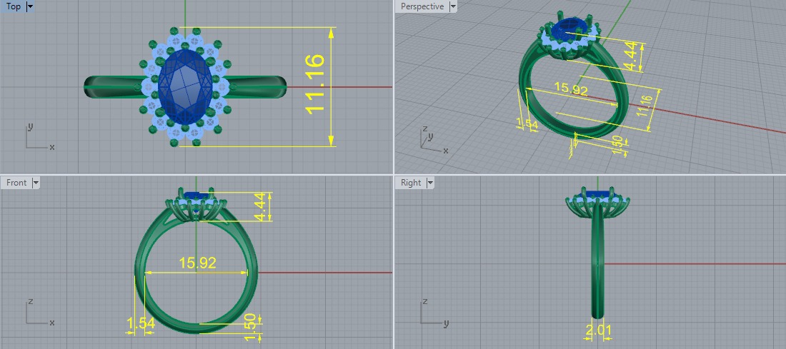 Ring oval Model 7261 3D print model_5