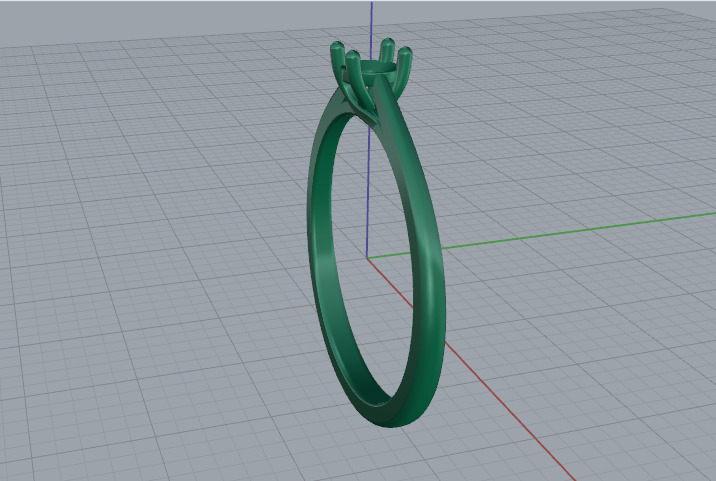Solitaire ring Model 7256 3D print model_3