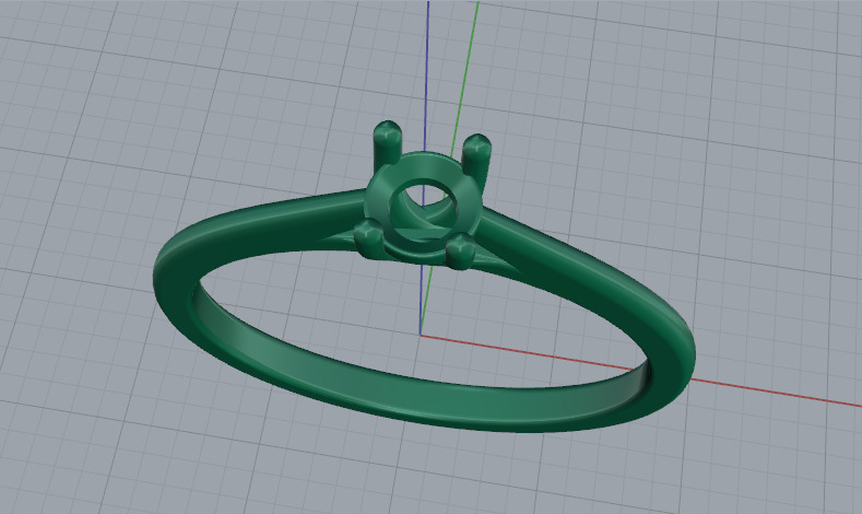 Solitaire ring Model 7256 3D print model_2