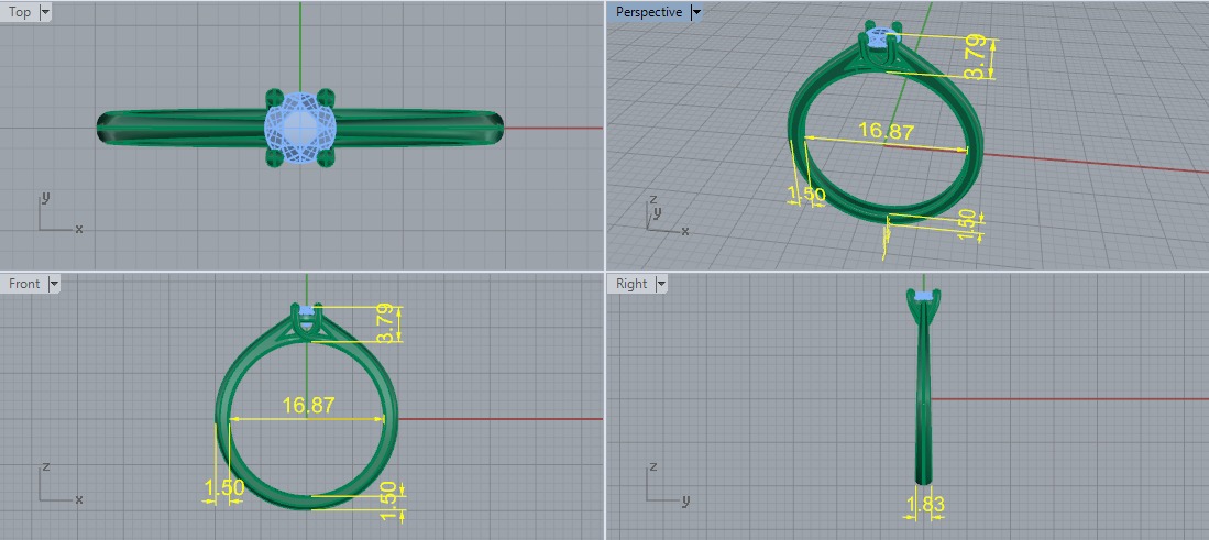 Solitaire ring Model 7256 3D print model_5