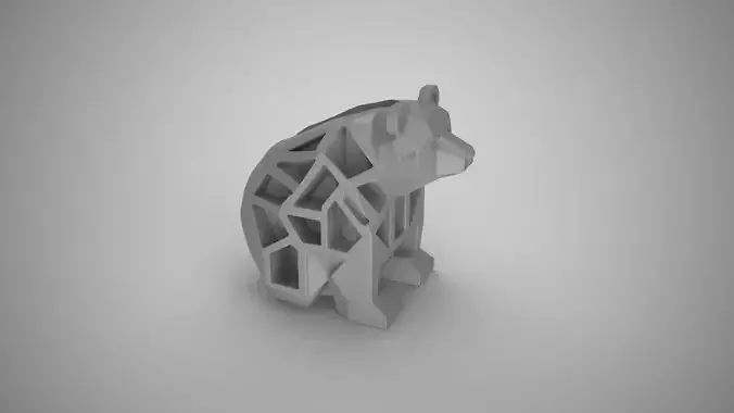 Geometric Bear Planter 3D print model