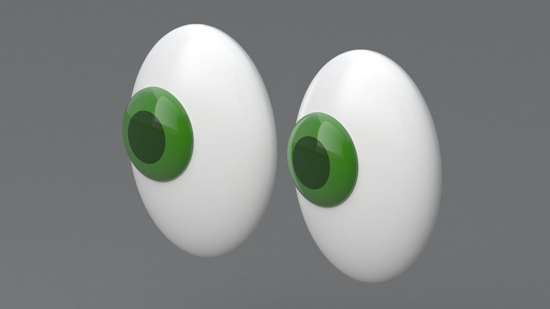 Eyes Emoji Green 3D model_2