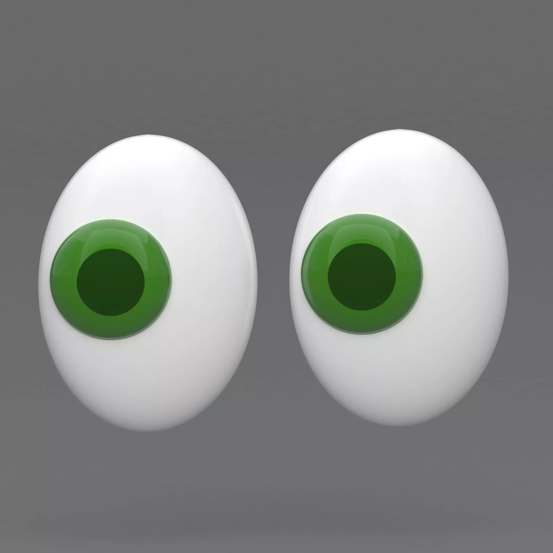Eyes Emoji Green 3D model_0