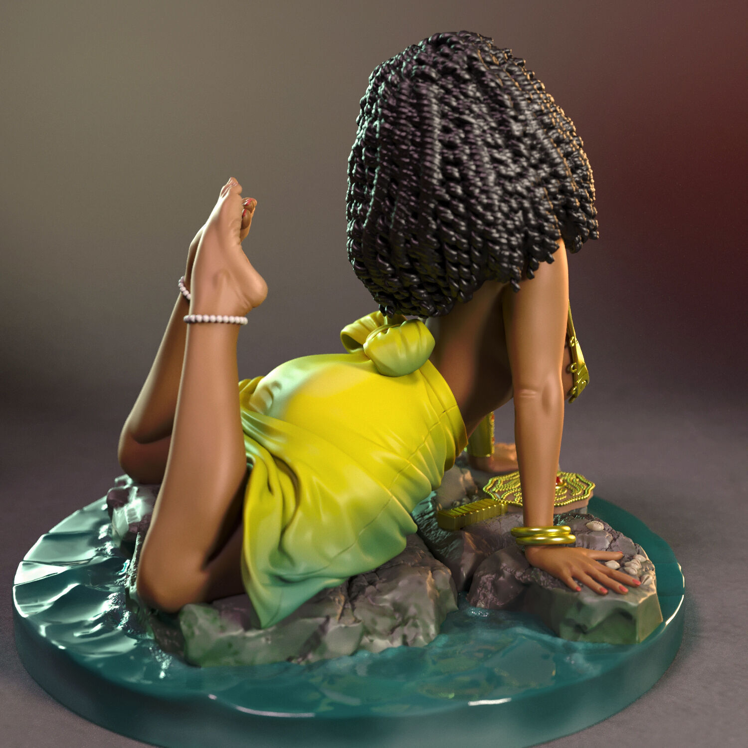 Oshun the goddess of love and water 3D print model_3