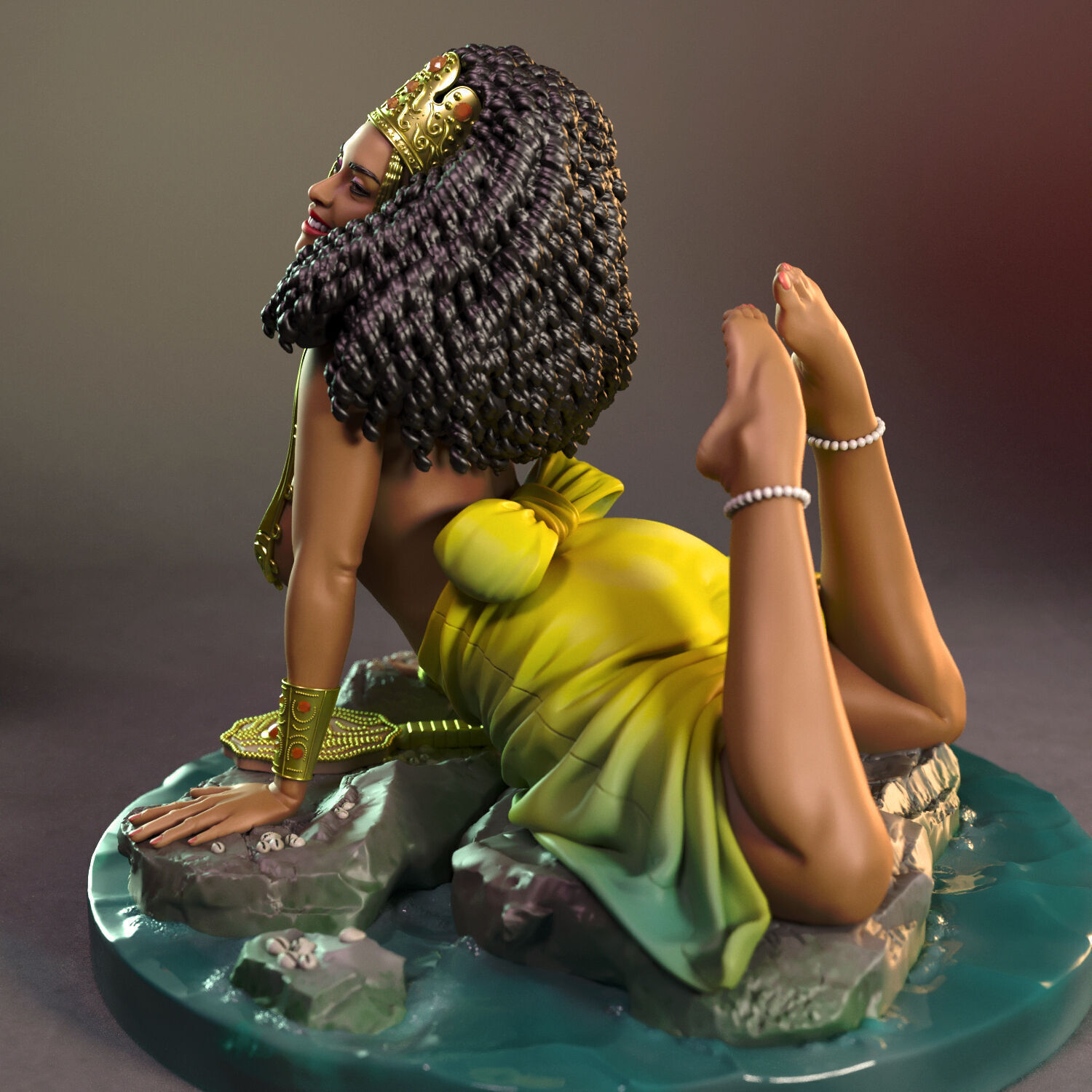 Oshun the goddess of love and water 3D print model_5