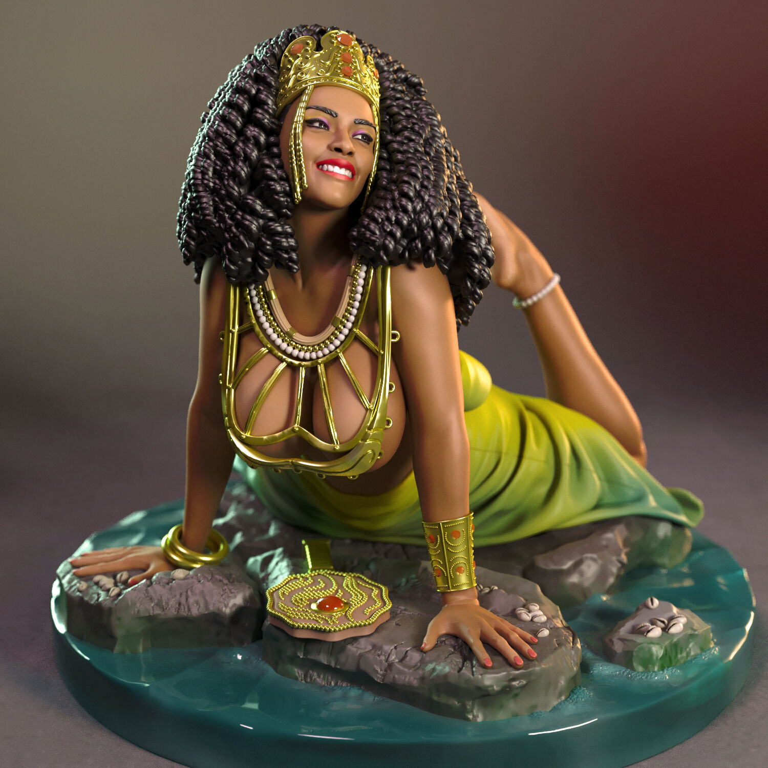 Oshun the goddess of love and water 3D print model_1