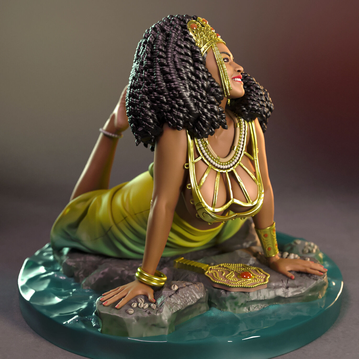 Oshun the goddess of love and water 3D print model_2