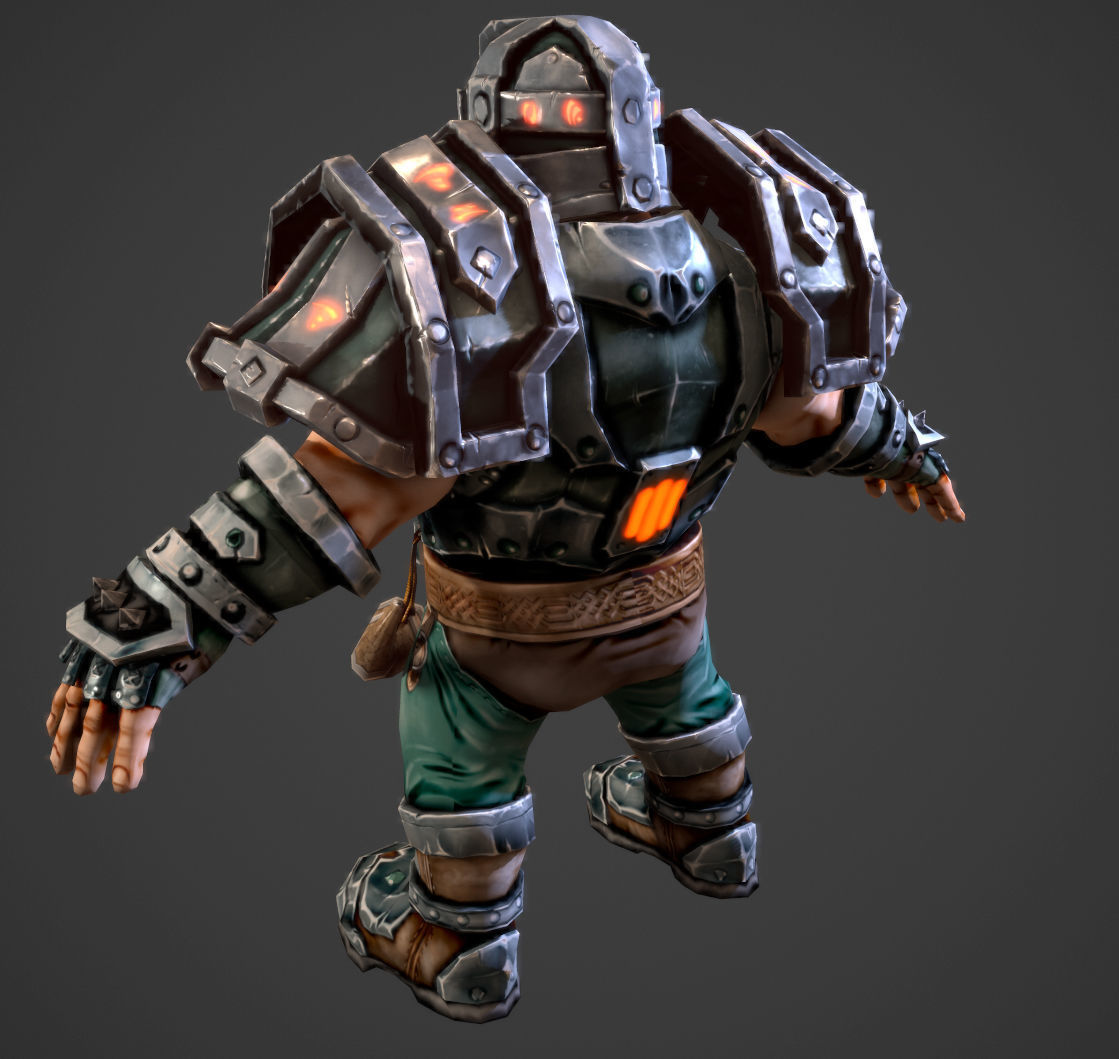 Dwarf warrior animated game model Low-poly 3D model_5