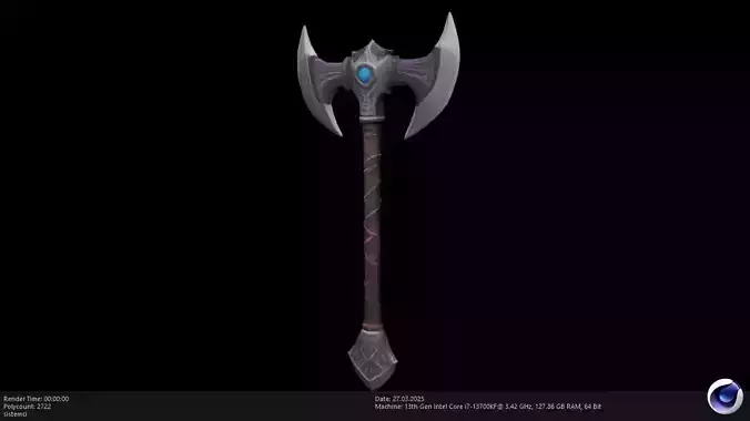 Low Poly Stylized Axe - AI