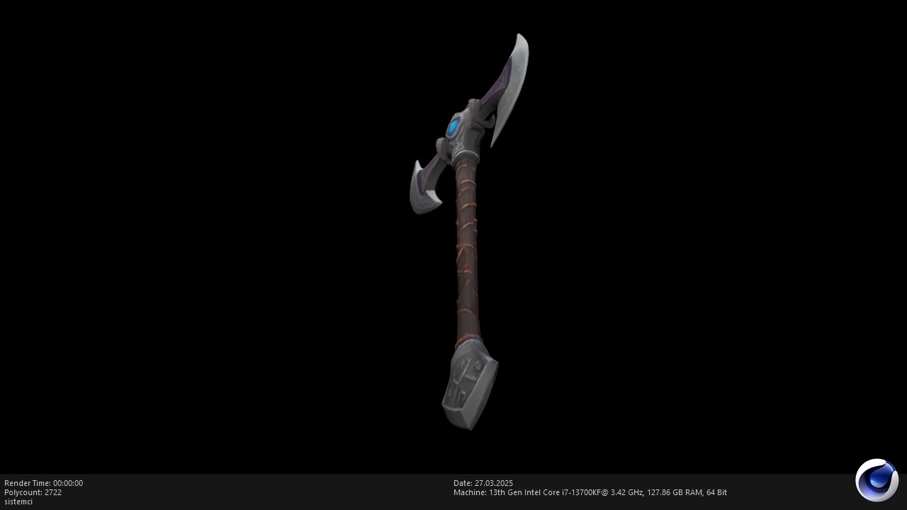 Low Poly Stylized Axe - AI Low-poly 3D model_5
