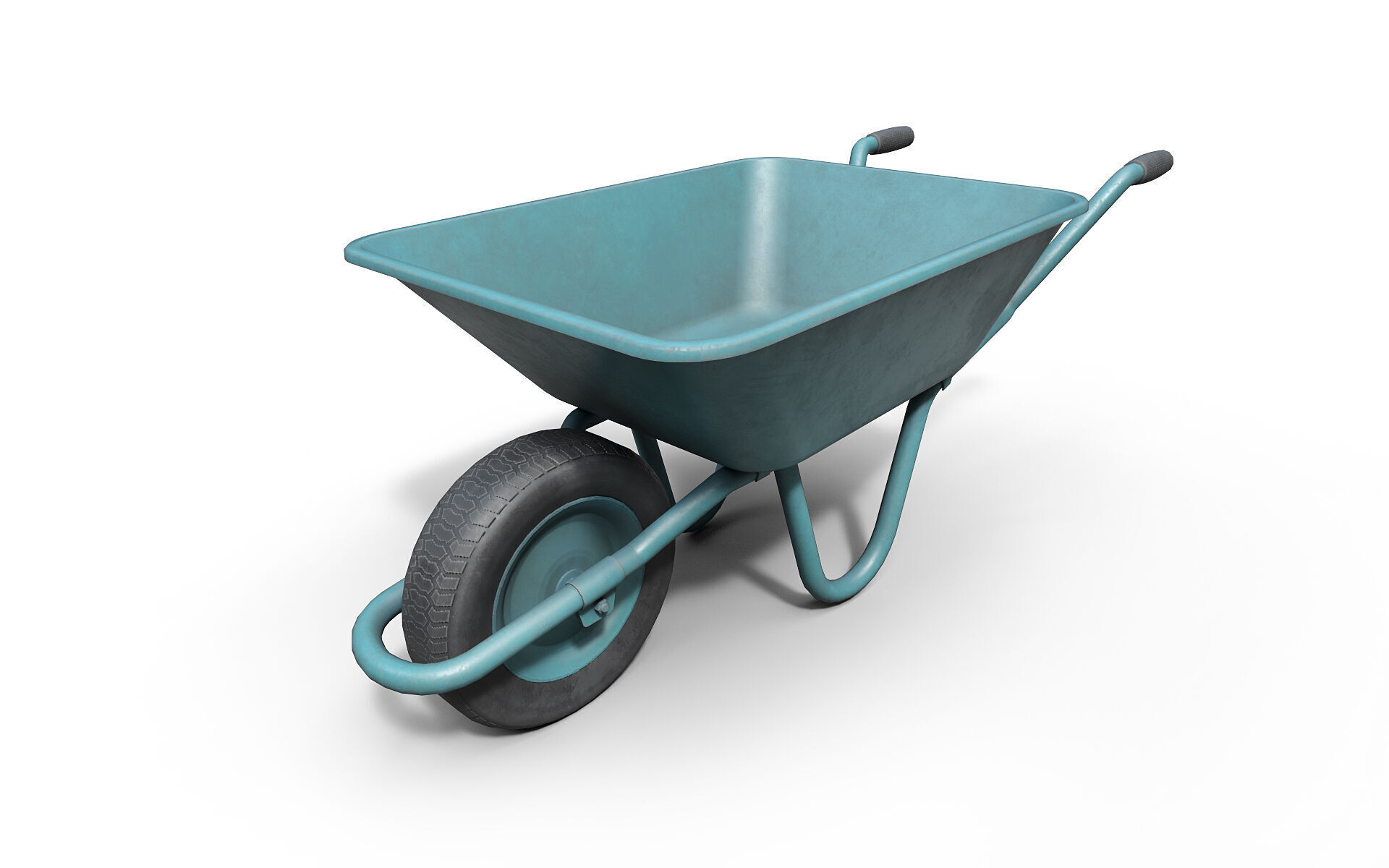 Wheel Barrow Low-poly 3D model_6
