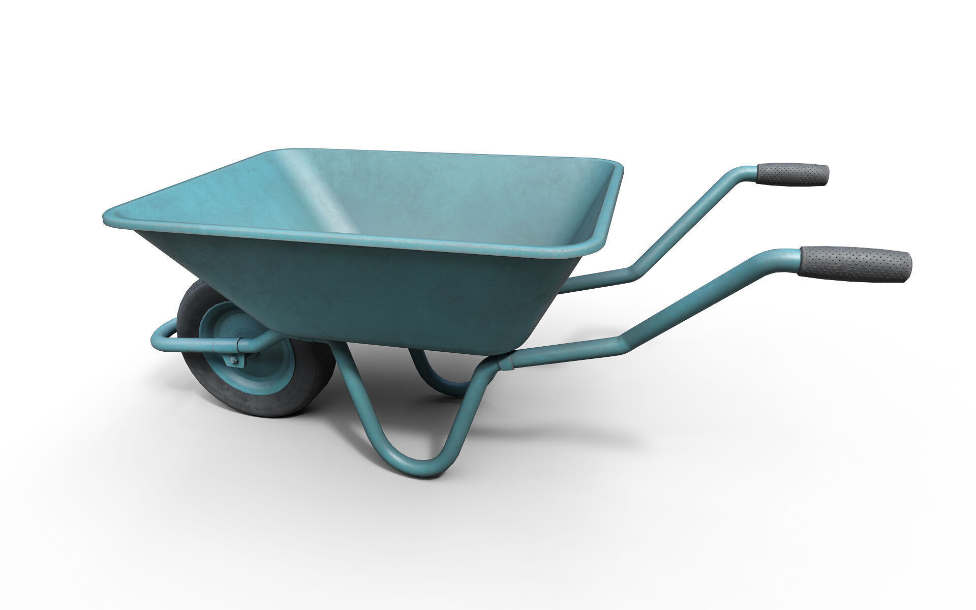 Wheel Barrow Low-poly 3D model_5