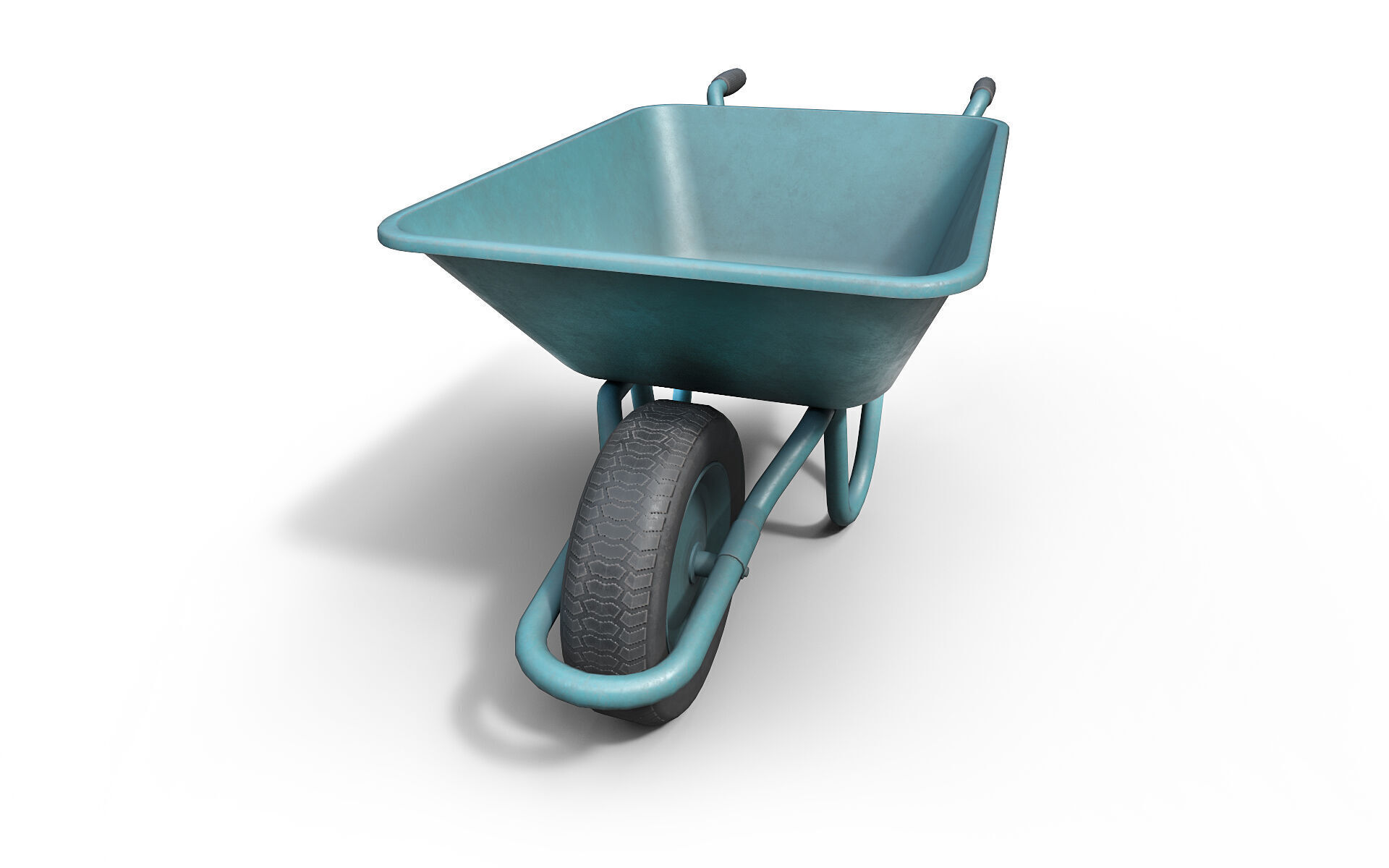 Wheel Barrow Low-poly 3D model_7